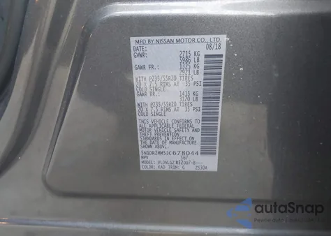 2018 Nissan Pathfinder Sl из США, поврежденный, VIN 5N1DR2MM5JC678044